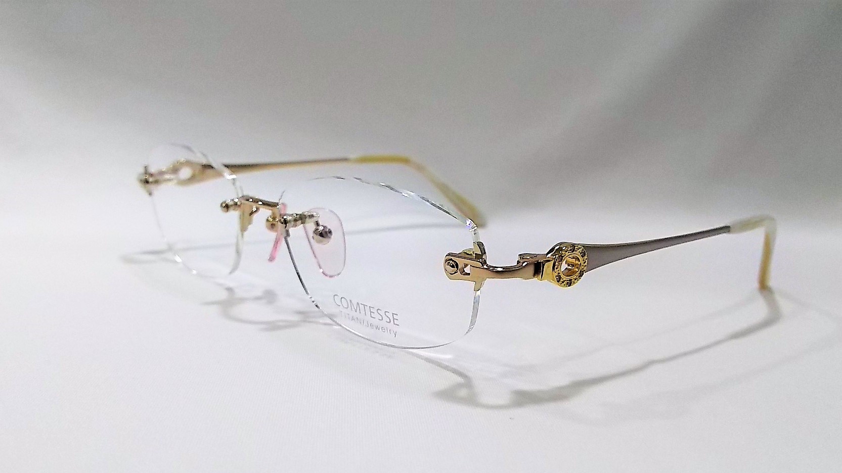 レンズサイズ52ミリジュエリー付き高級眼鏡フレーム（ルビー